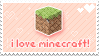 Button gif with i love minecraft written