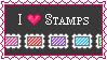 Button gif i love stamps written